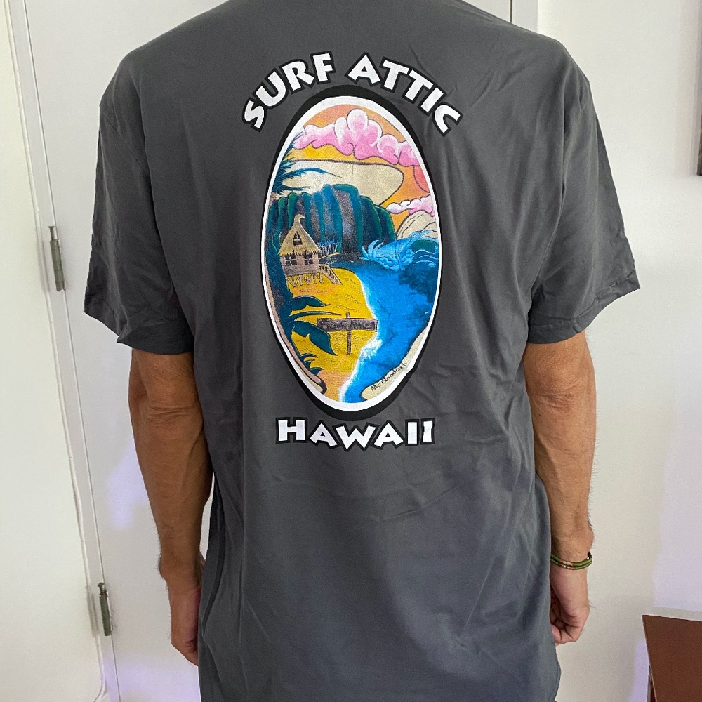 MENS CHARCOAL SURF ATTIC TSHIRT